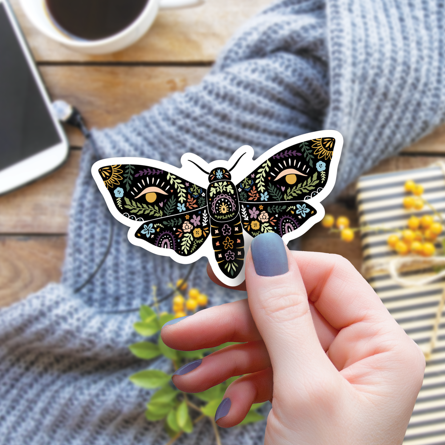Magical Boho Moth Sticker
