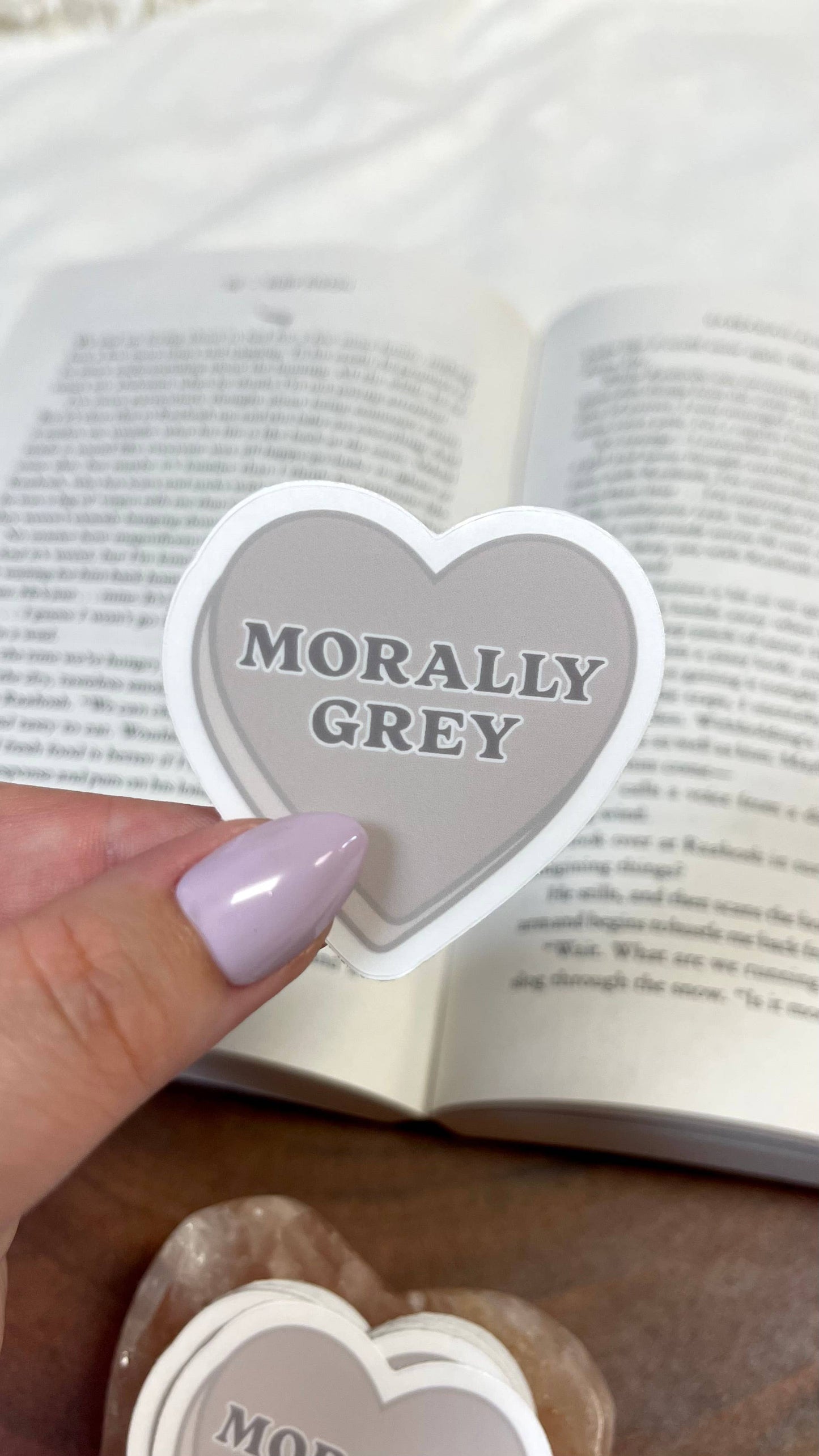 Morally Grey Candy Heart Sticker