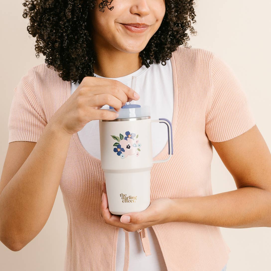 Bloom Cream Mini On-the-Go Tumbler