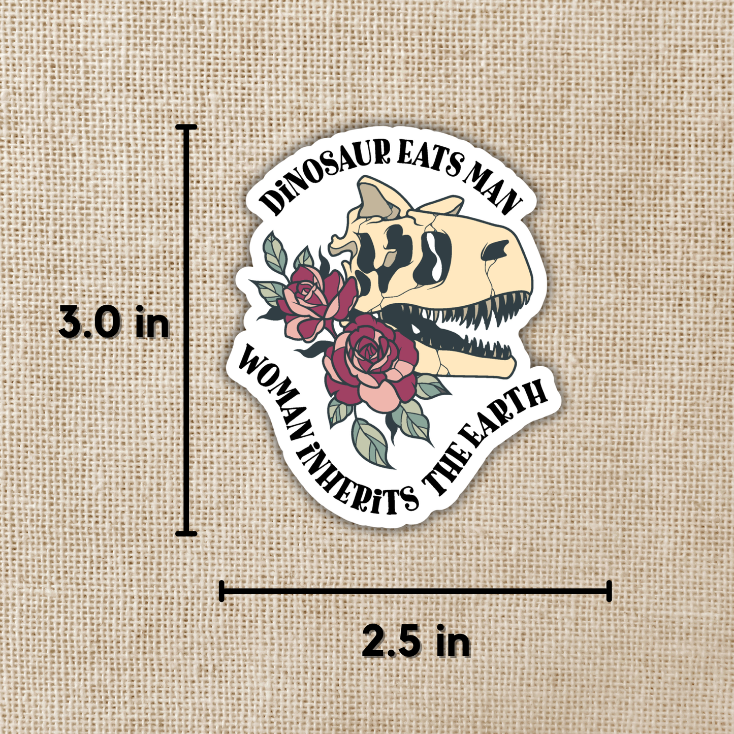 Dinosaur Eats Man Sticker