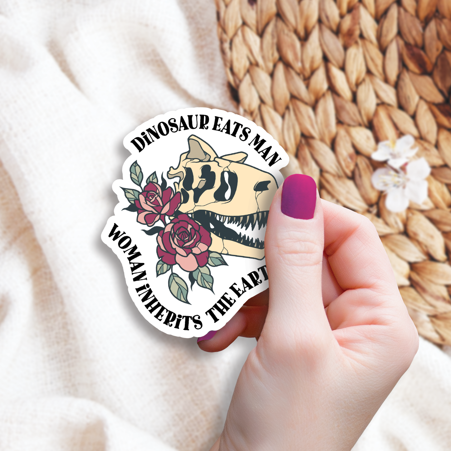 Dinosaur Eats Man Sticker