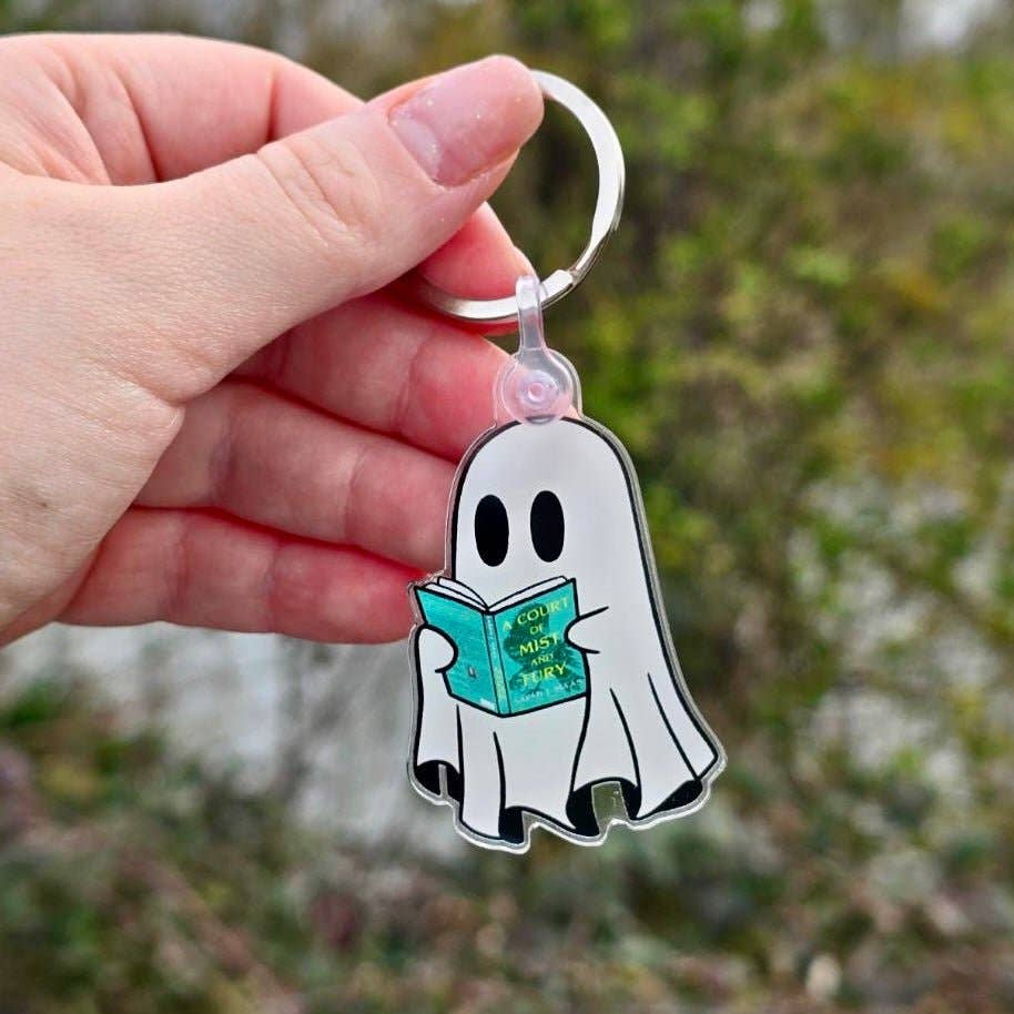 Ghost Reading A Court if Mist and Fury Keychain