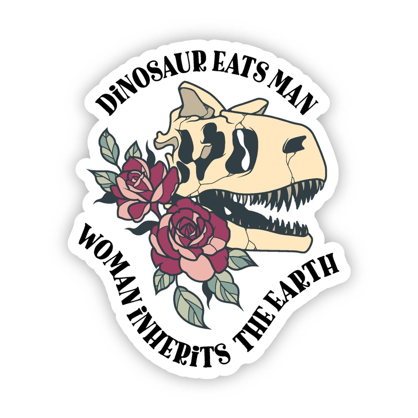 Dinosaur Eats Man Sticker