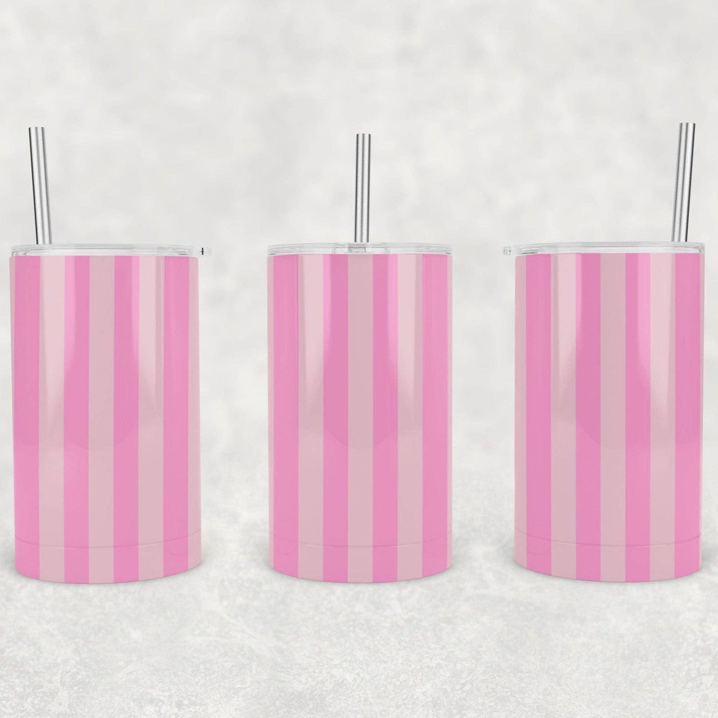 Pink Stripe 12 oz Skinny Tumbler