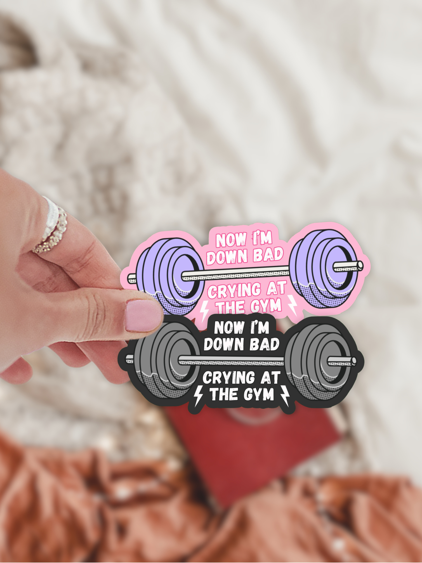 Down Bad Crying at the Gym Sticker