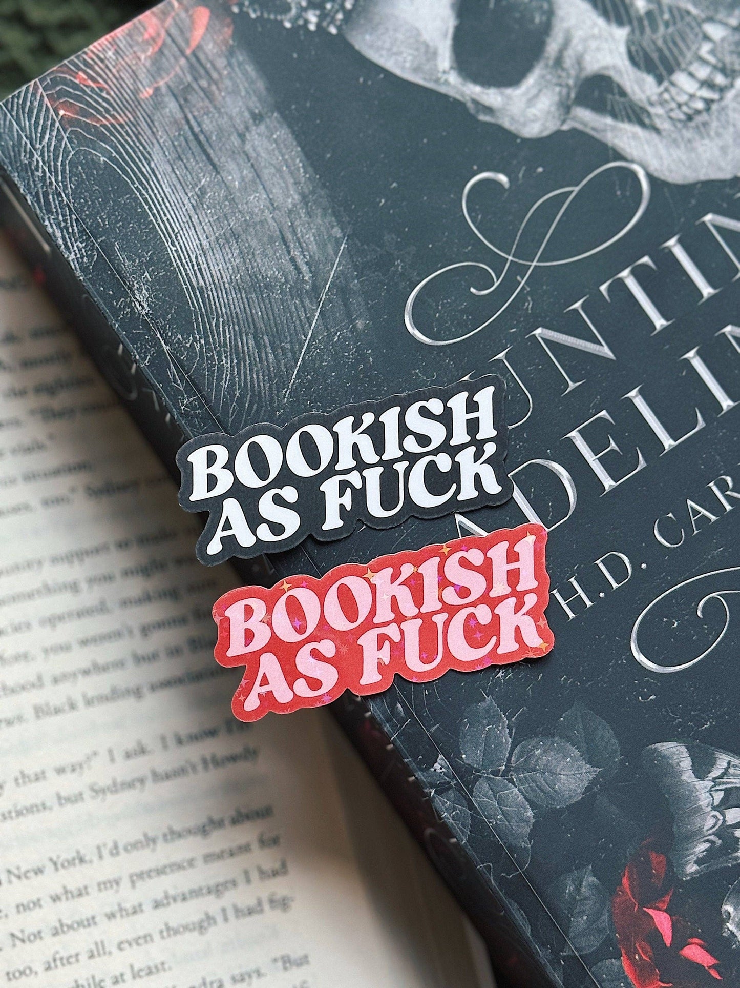 Bookish AF Sticker (black and white)