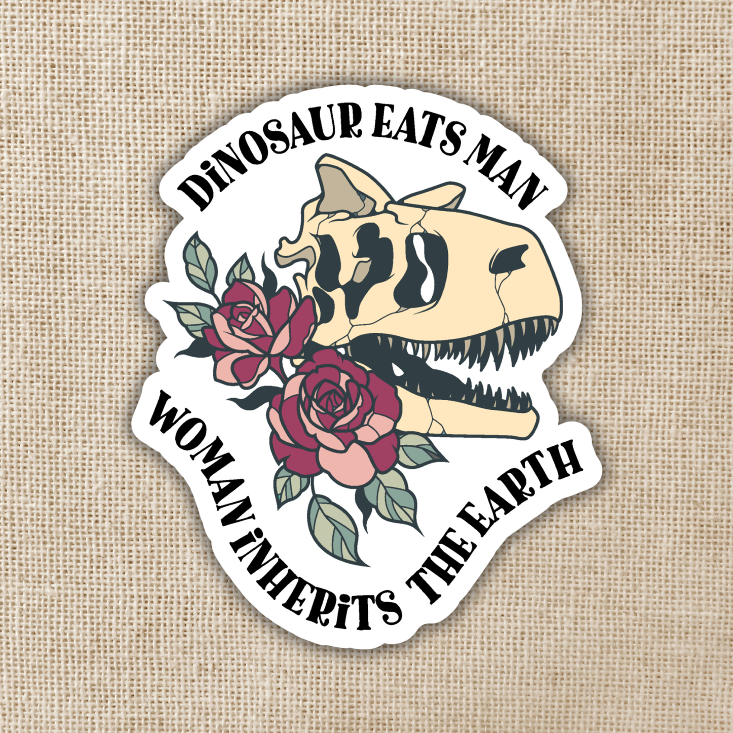Dinosaur Eats Man Sticker