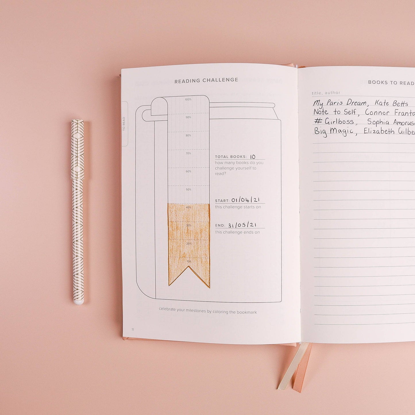 Reading Journal (Avid Reader) in Blush