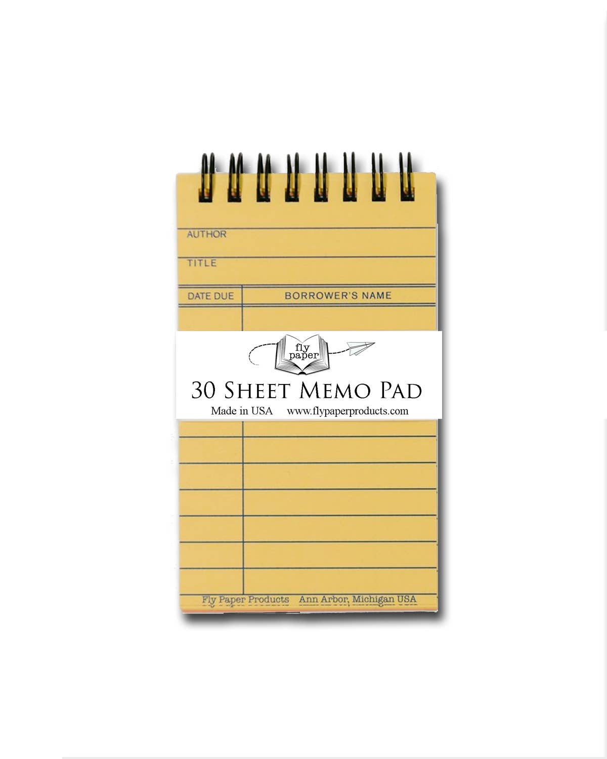 Yellow Library Card Memo Pad