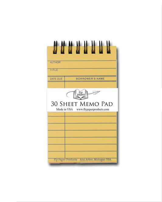 Yellow Library Card Memo Pad