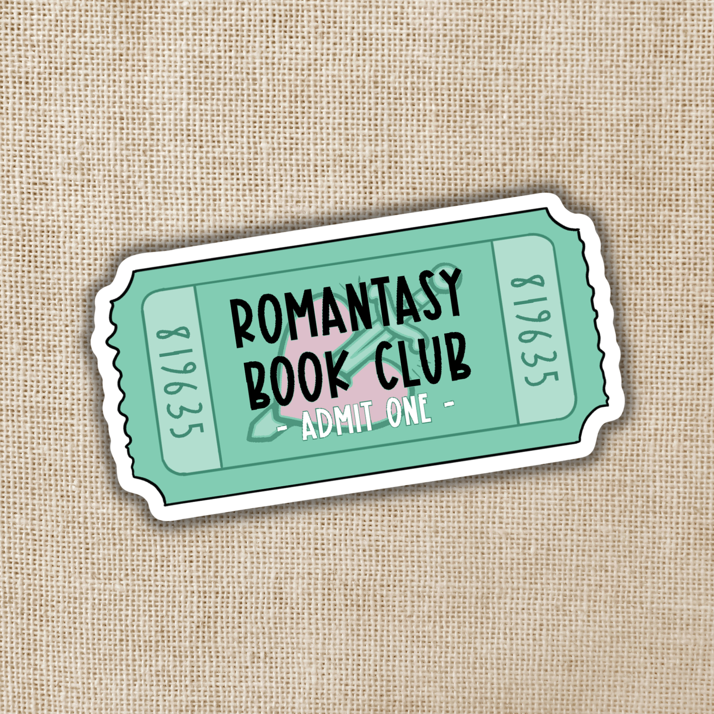 Romantasy Book Club Ticket Sticker