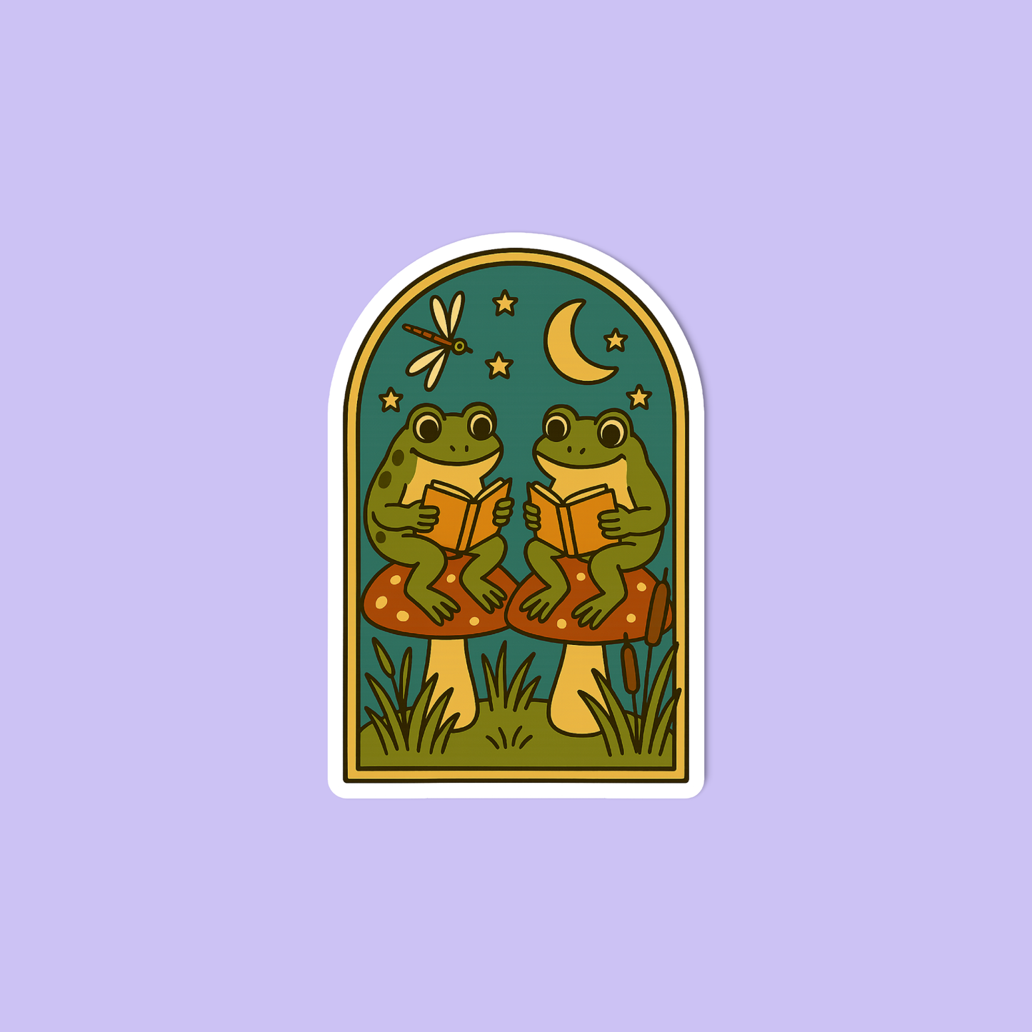 Bookish sticker, Frog sticker, Bookish frog