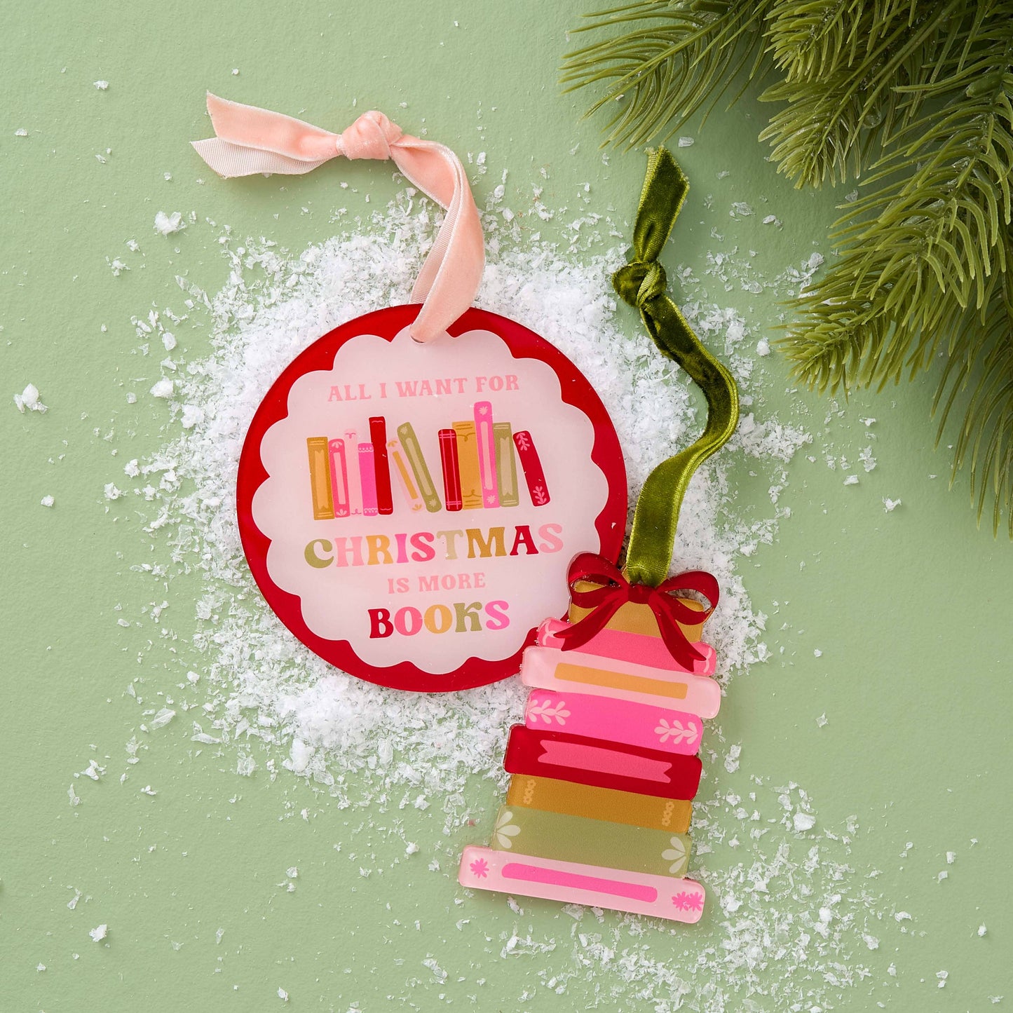 Holiday Tree Ornament-All I Want for Christmas is More Books