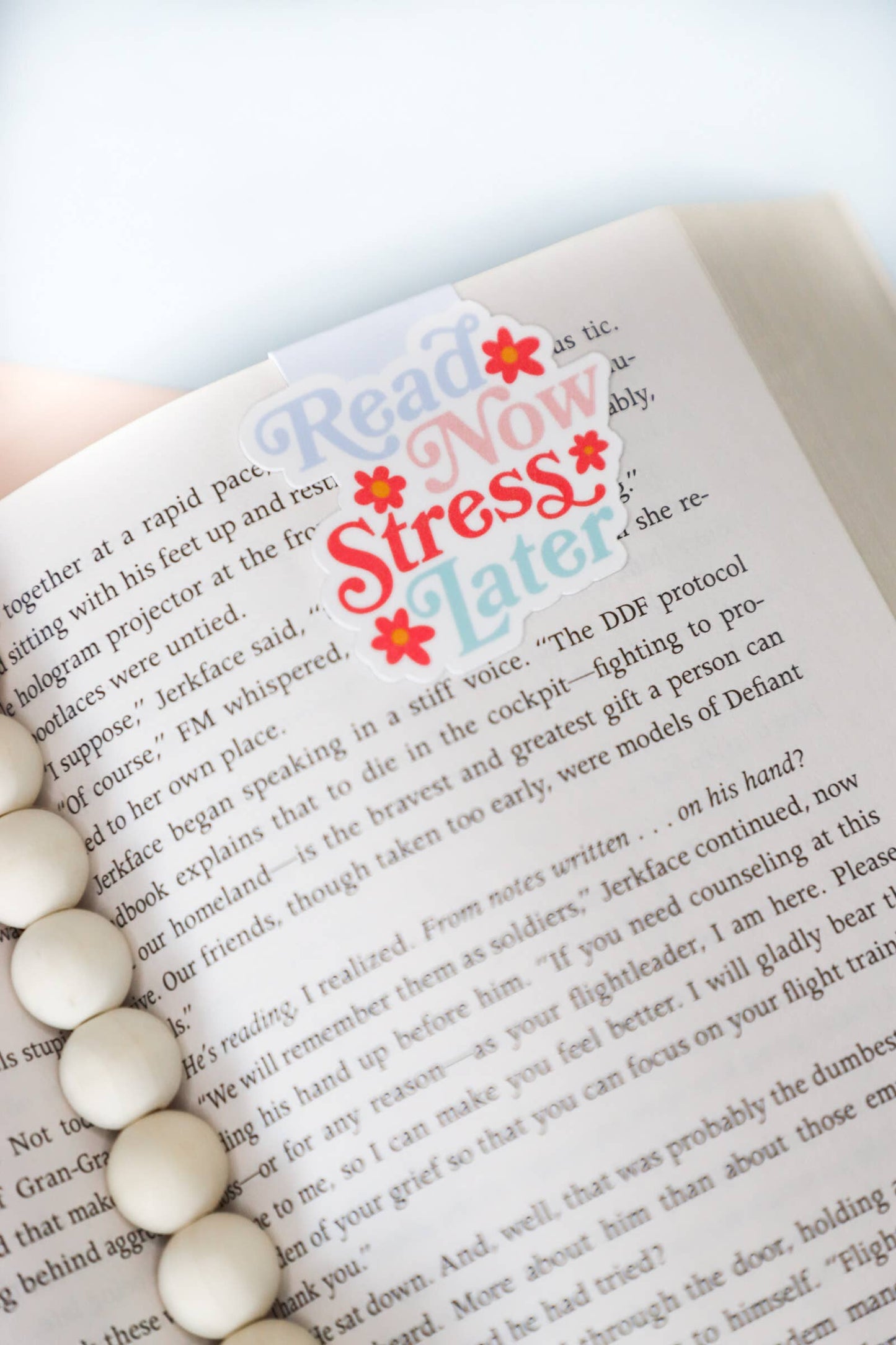 Read Now Stress Later Magnetic Bookmark