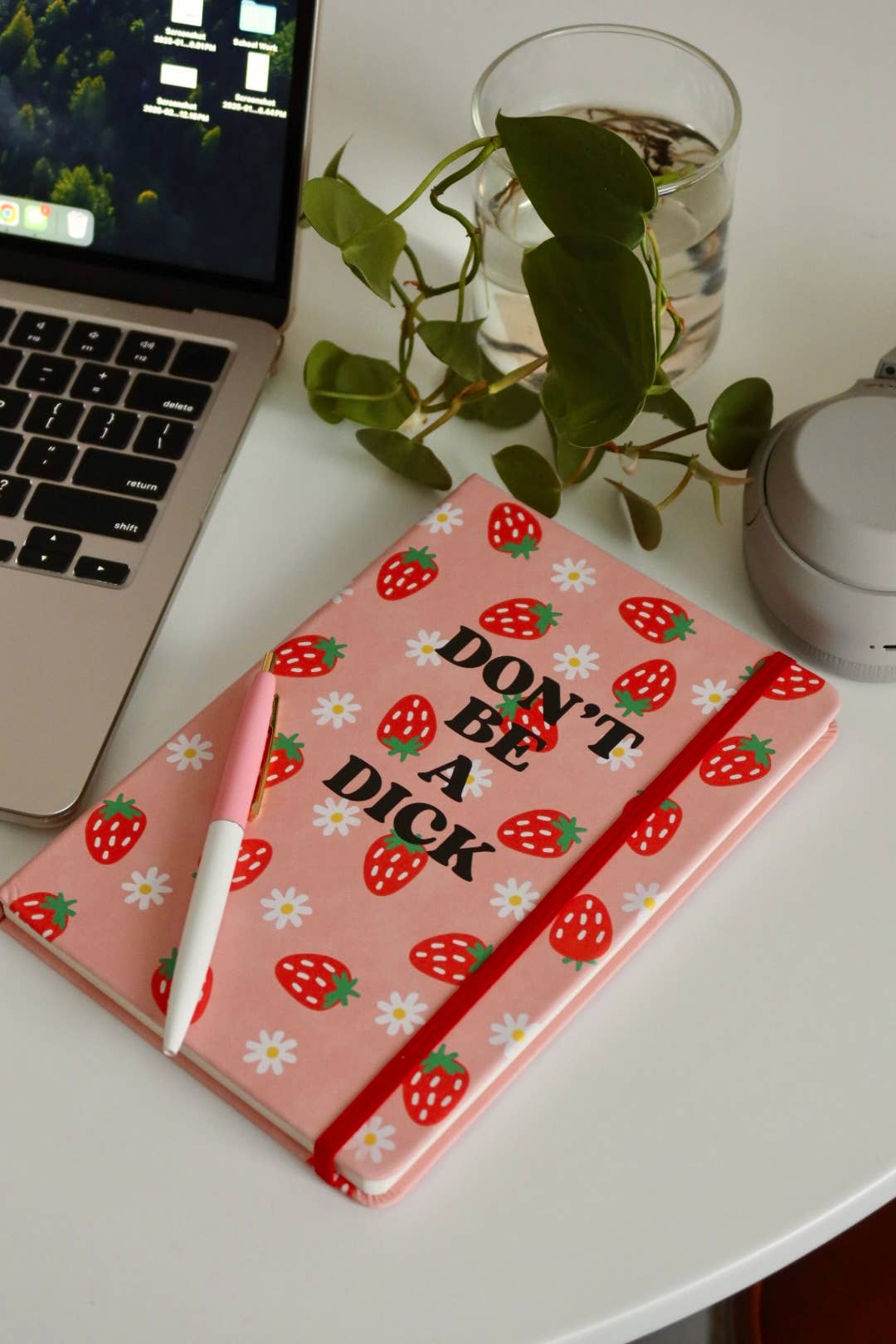 Don’t Be A Dick - Strawberry Vegan Leather A5 Journal