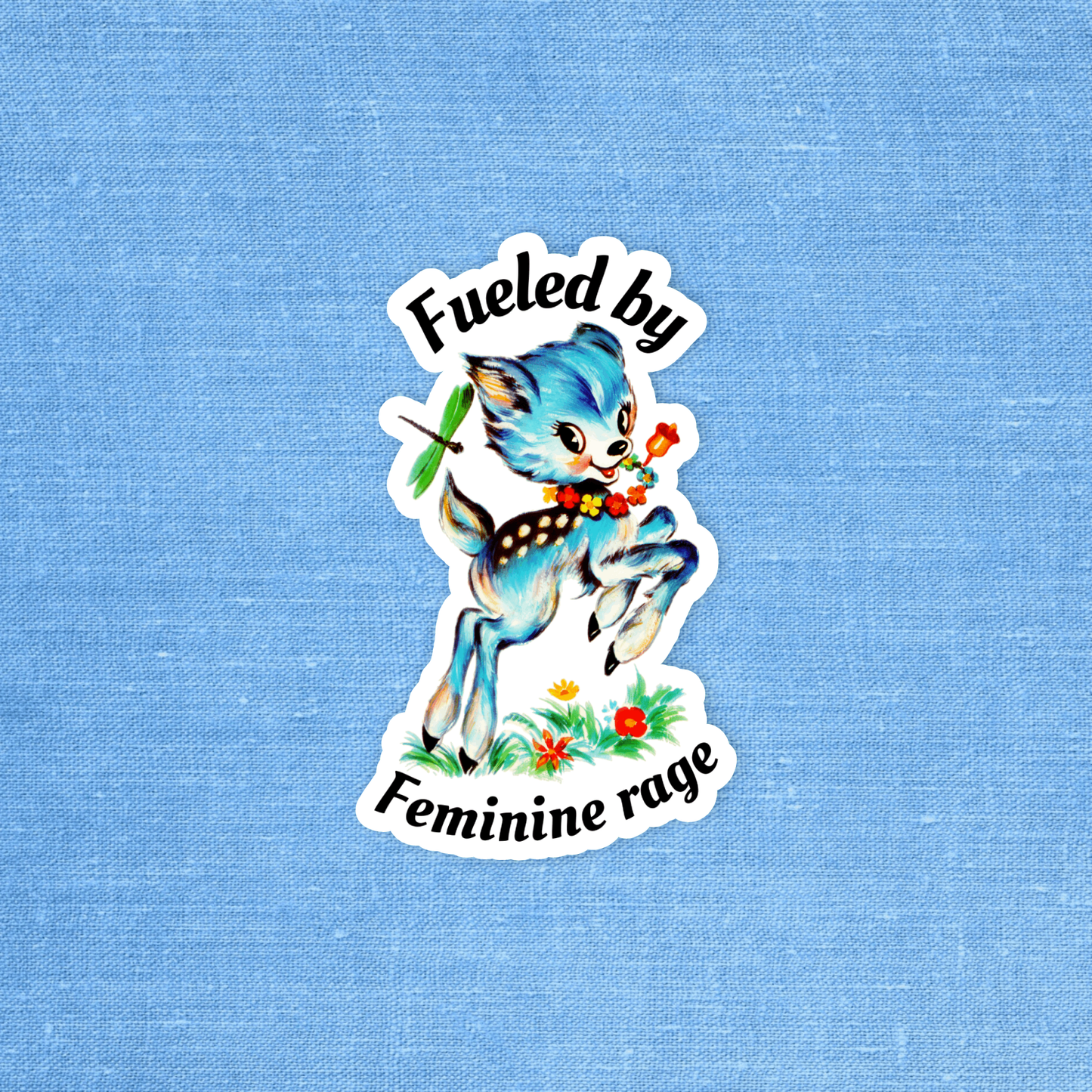 Feminine rage sticker, Feminist  sticker, Laptop sticker 