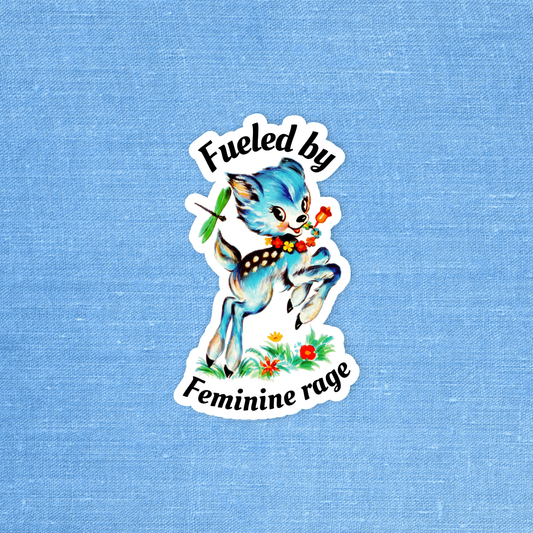 Feminine rage sticker, Feminist  sticker, Laptop sticker 
