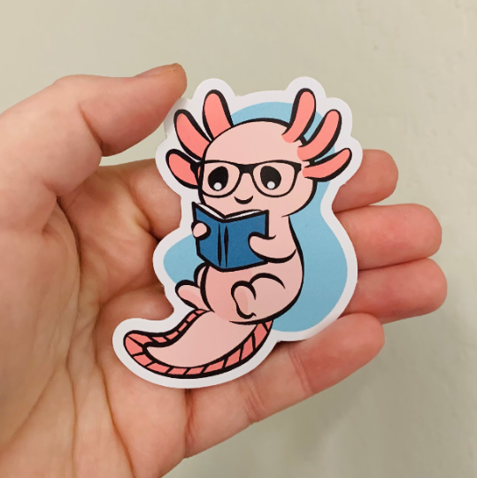 Axolotl Book Sticker