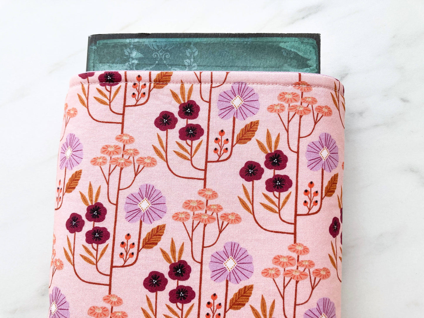 Floral Trellis padded book / kindle pouch