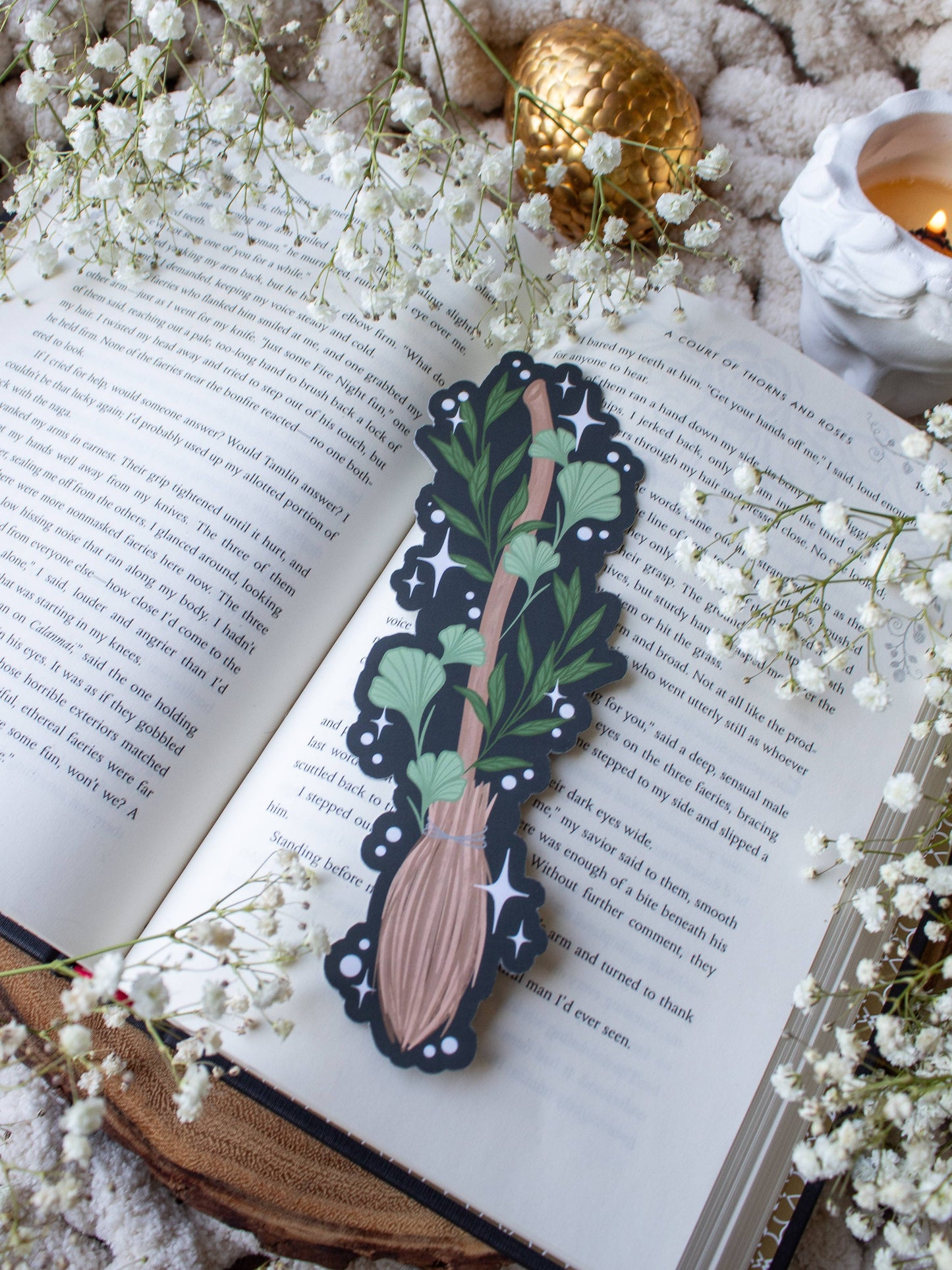 Meaggie Moos - Magical Fantasy Broom Bookmark