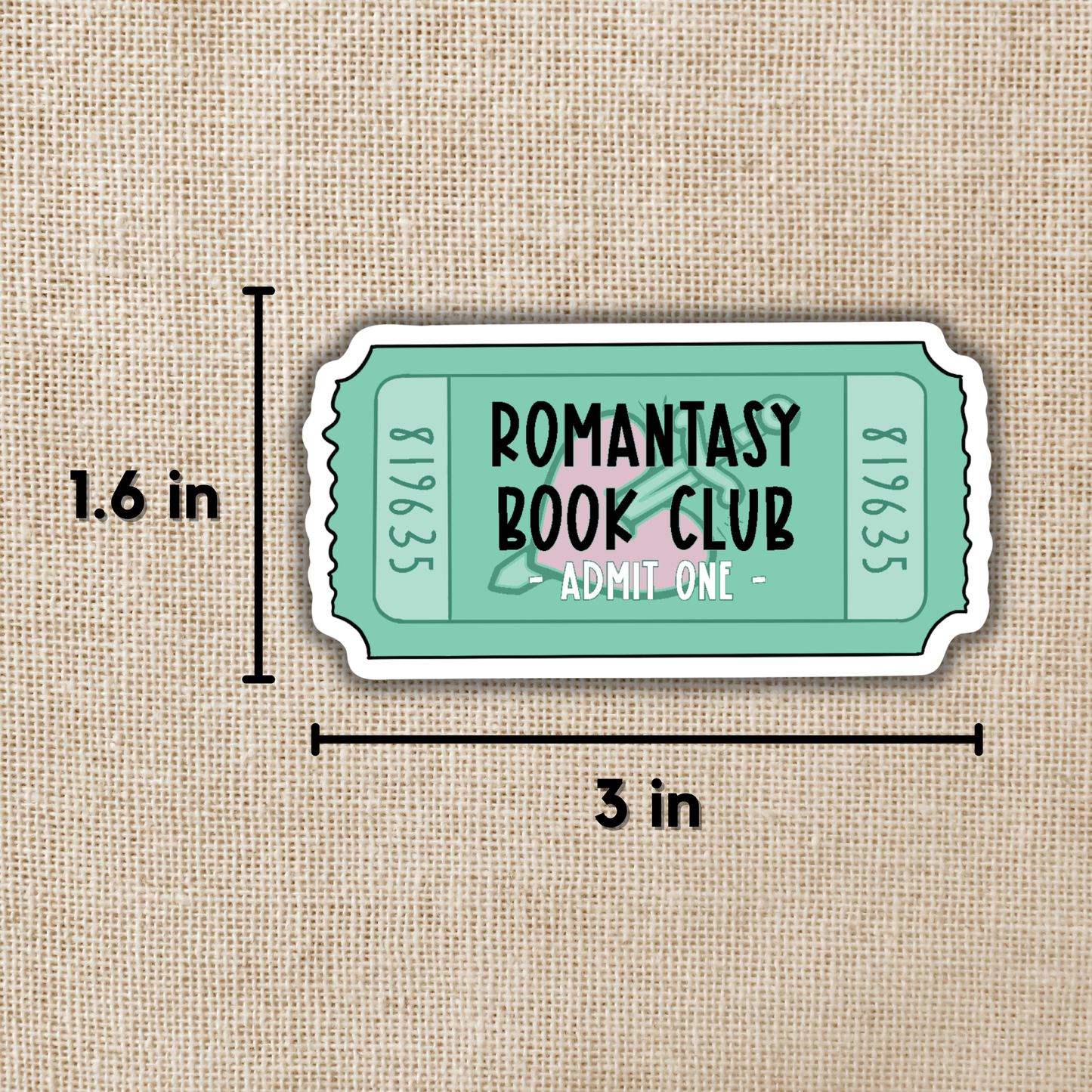 Romantasy Book Club Ticket Sticker