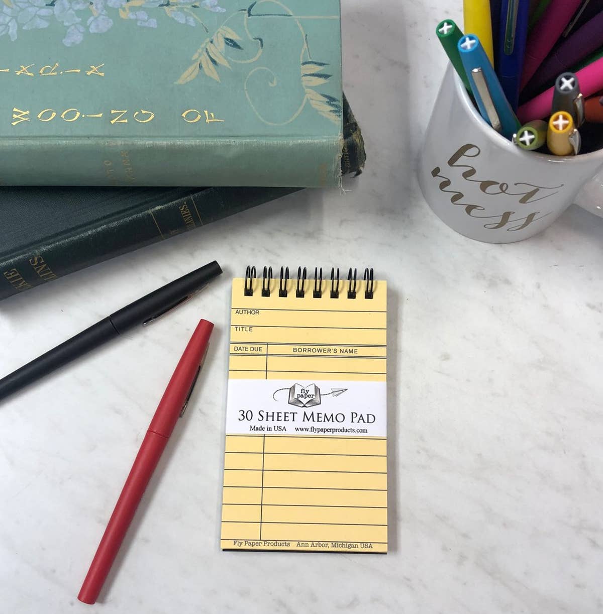 Yellow Library Card Memo Pad