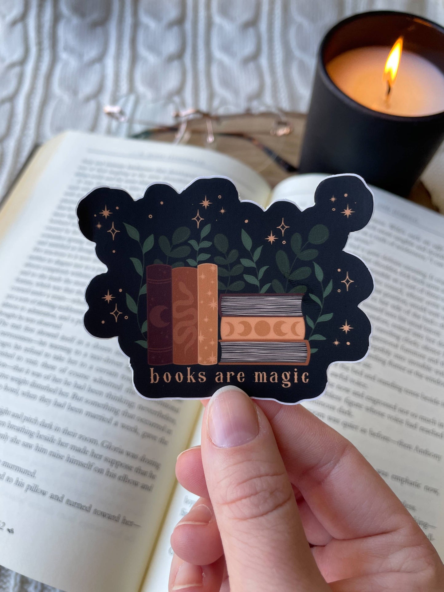 Books Are Magic Vinyl Waterproof Sticker