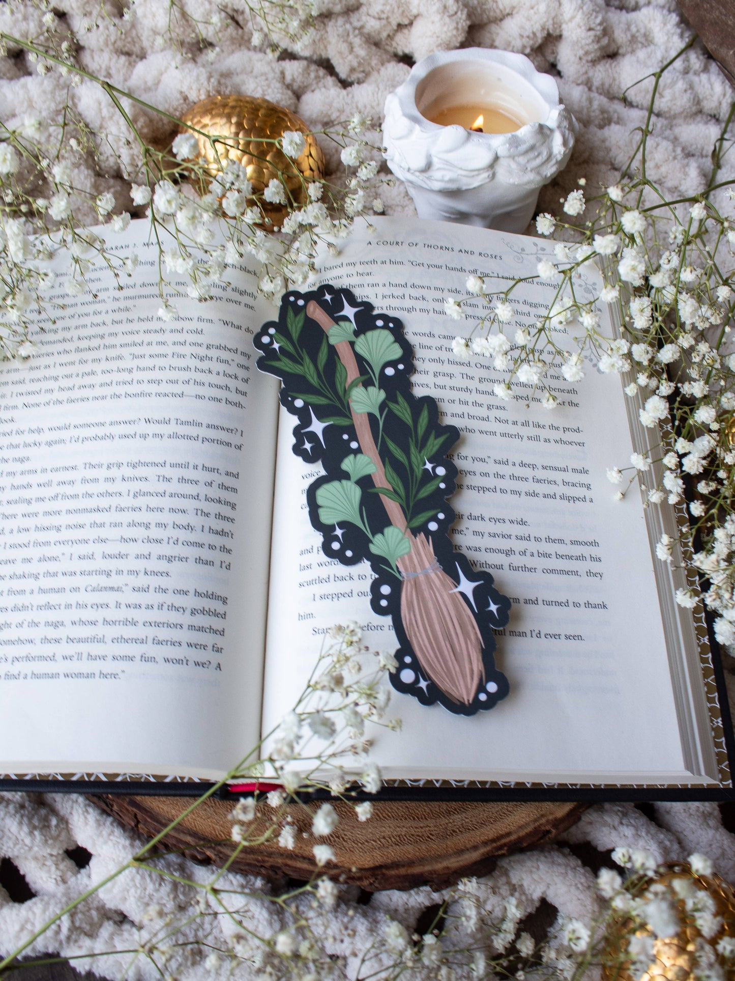 Meaggie Moos - Magical Fantasy Broom Bookmark