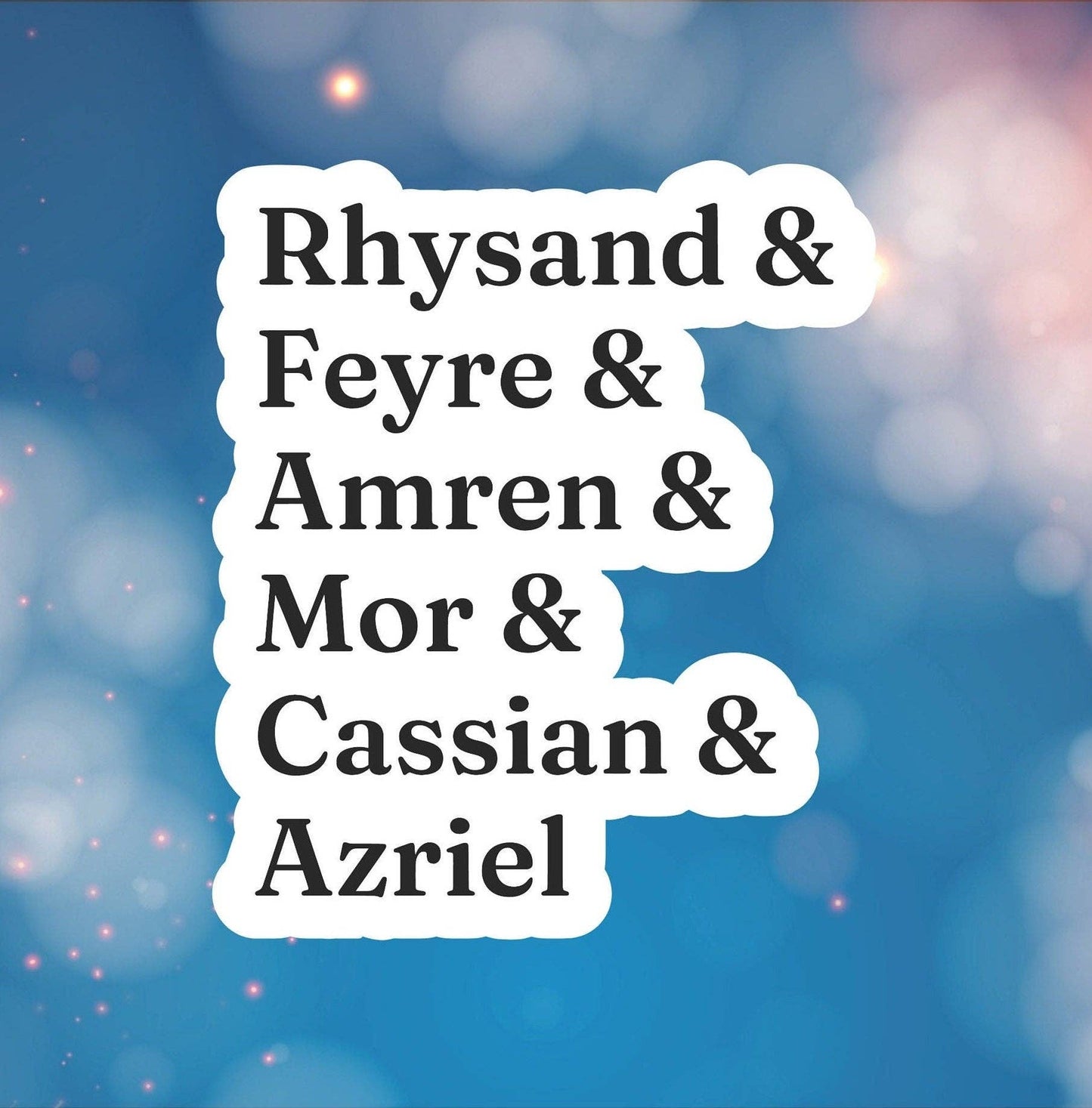 ACOTAR Names Sticker