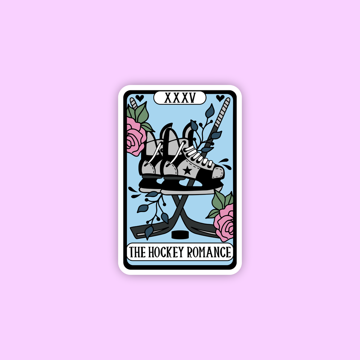 hockey romance tarot sticker
