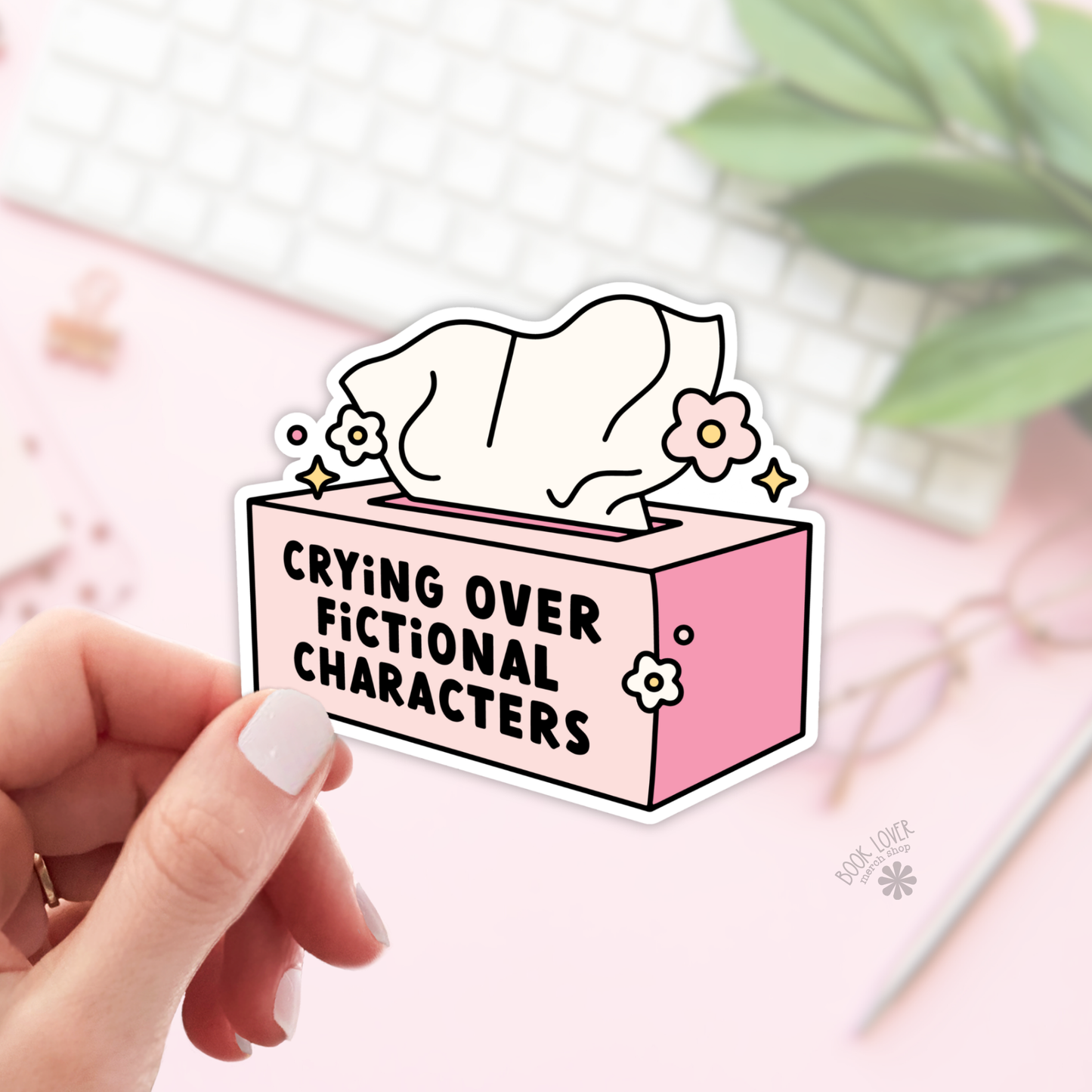 Crying Over Fictional Characters Sticker