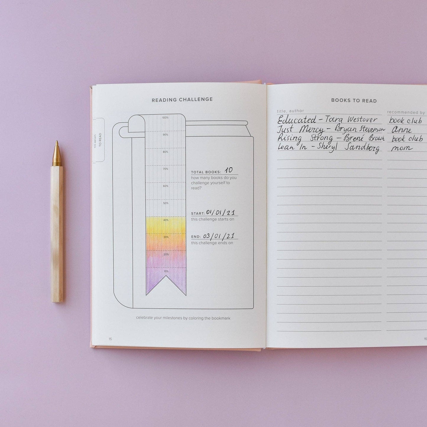 Reading Journal (Avid Reader) in Blush