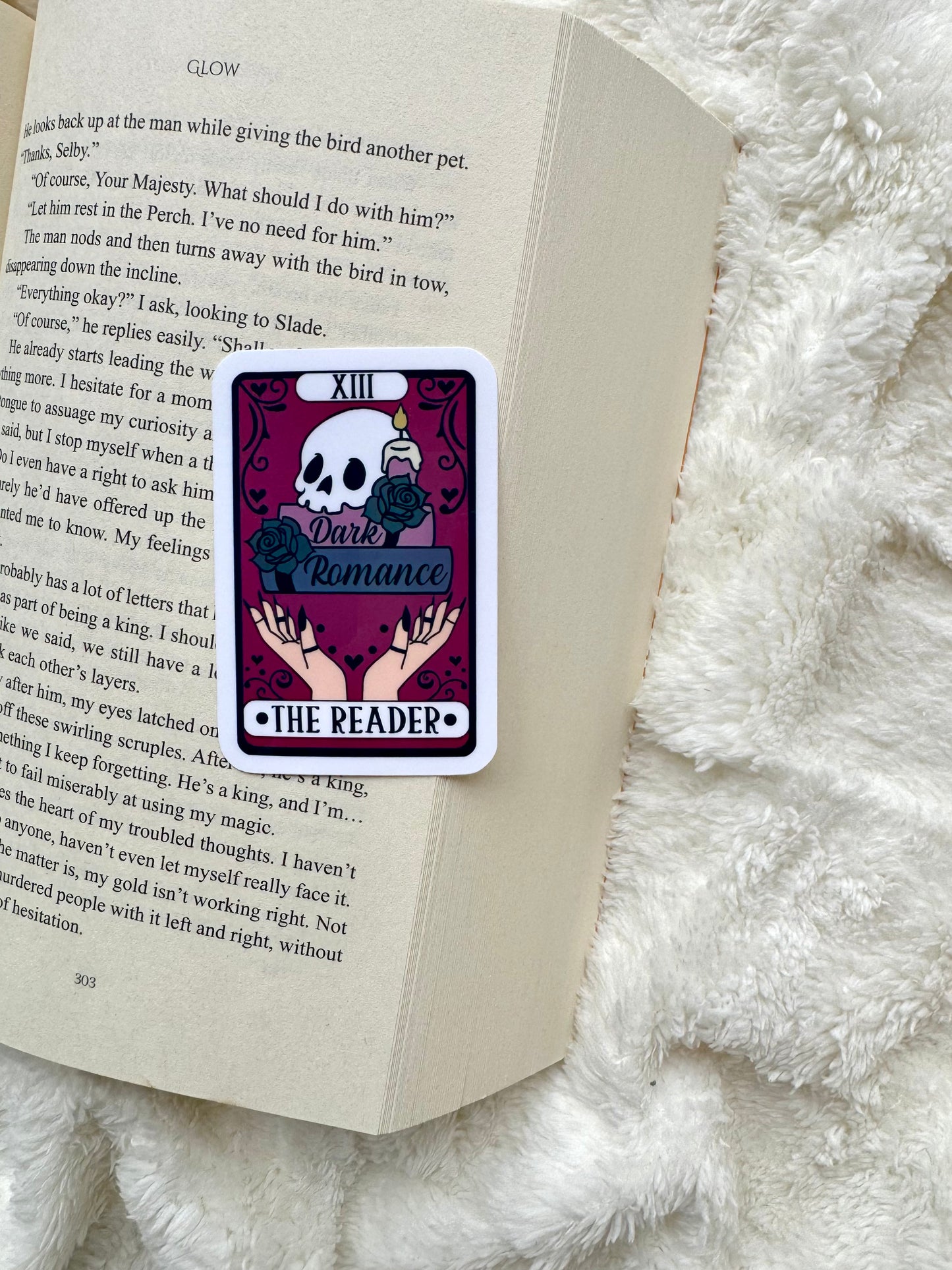 The Dark Romance Reader Tarot Card Sticker