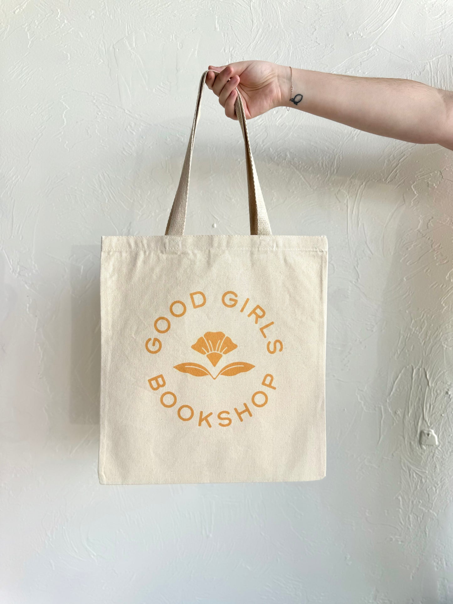 Good Girls Bookshop Golden Flower Circle Tote Bag