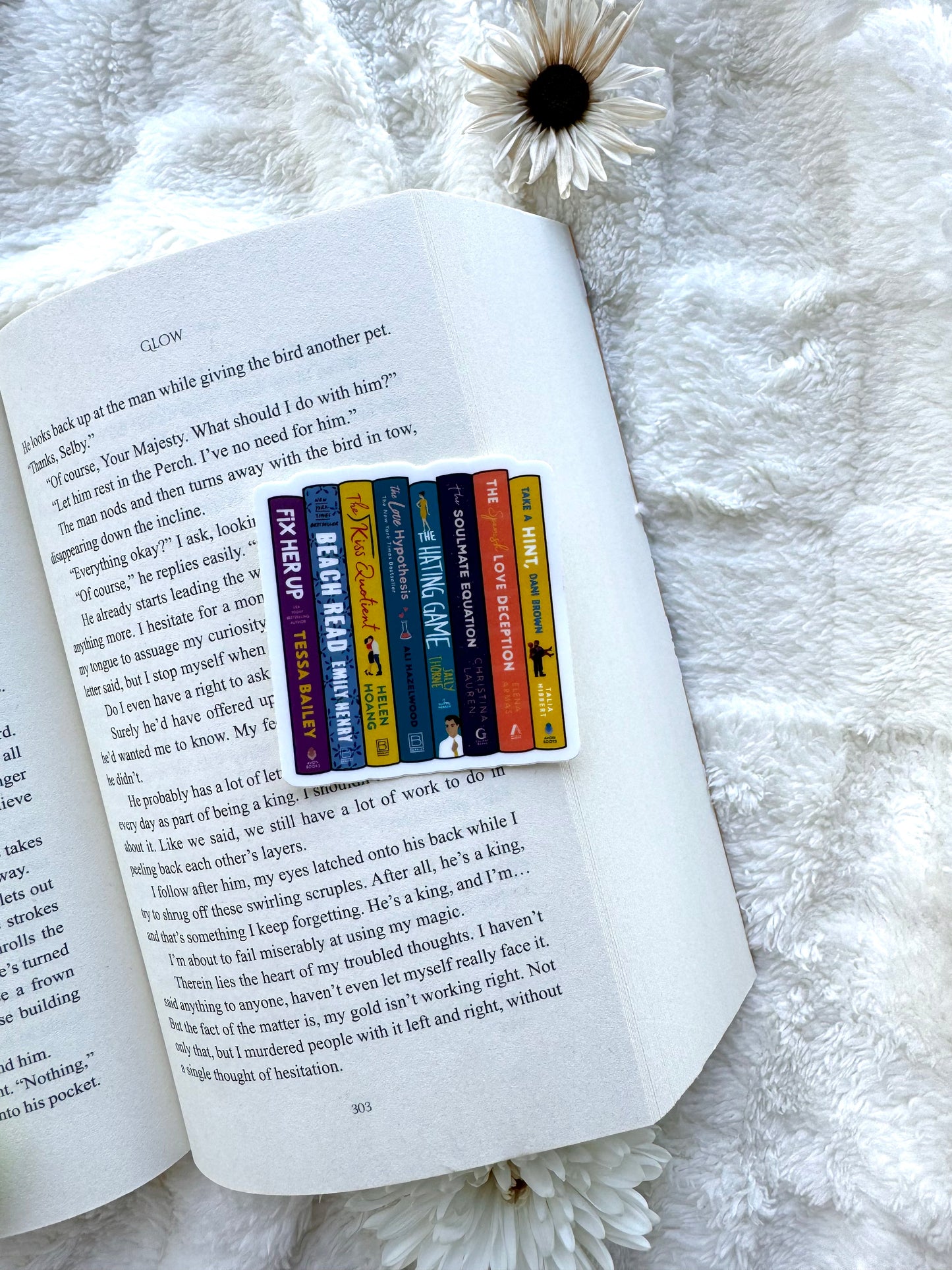 RomCom Book Stack Flag Sticker