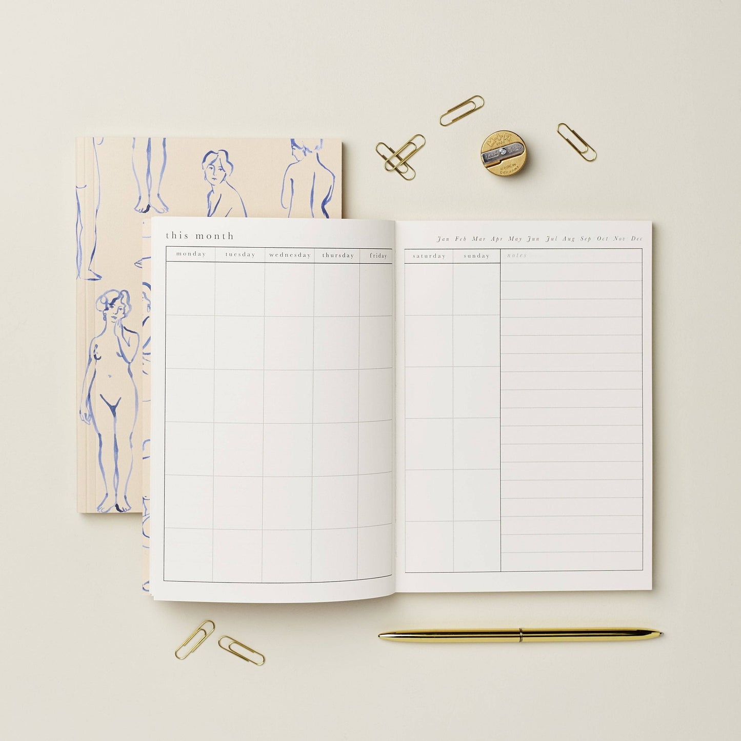 Blue Nudes Weekly Planner