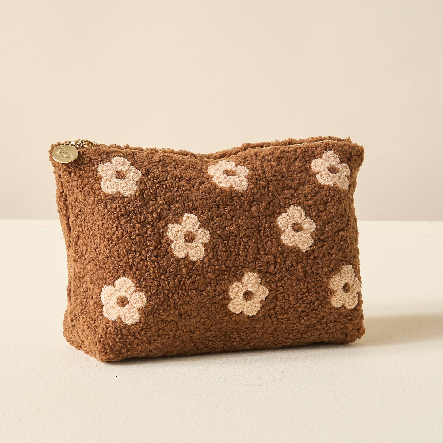 Brown Flower Teddy Pouch