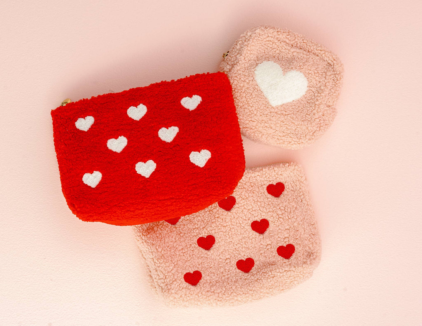 Hearts Pink Teddy Pouch