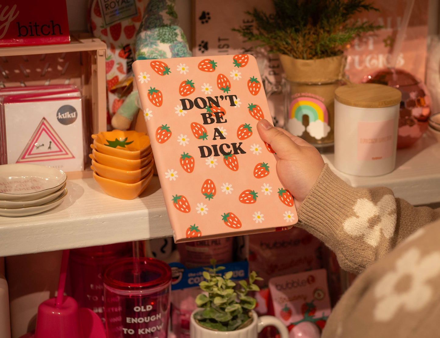 Don’t Be A Dick - Strawberry Vegan Leather A5 Journal