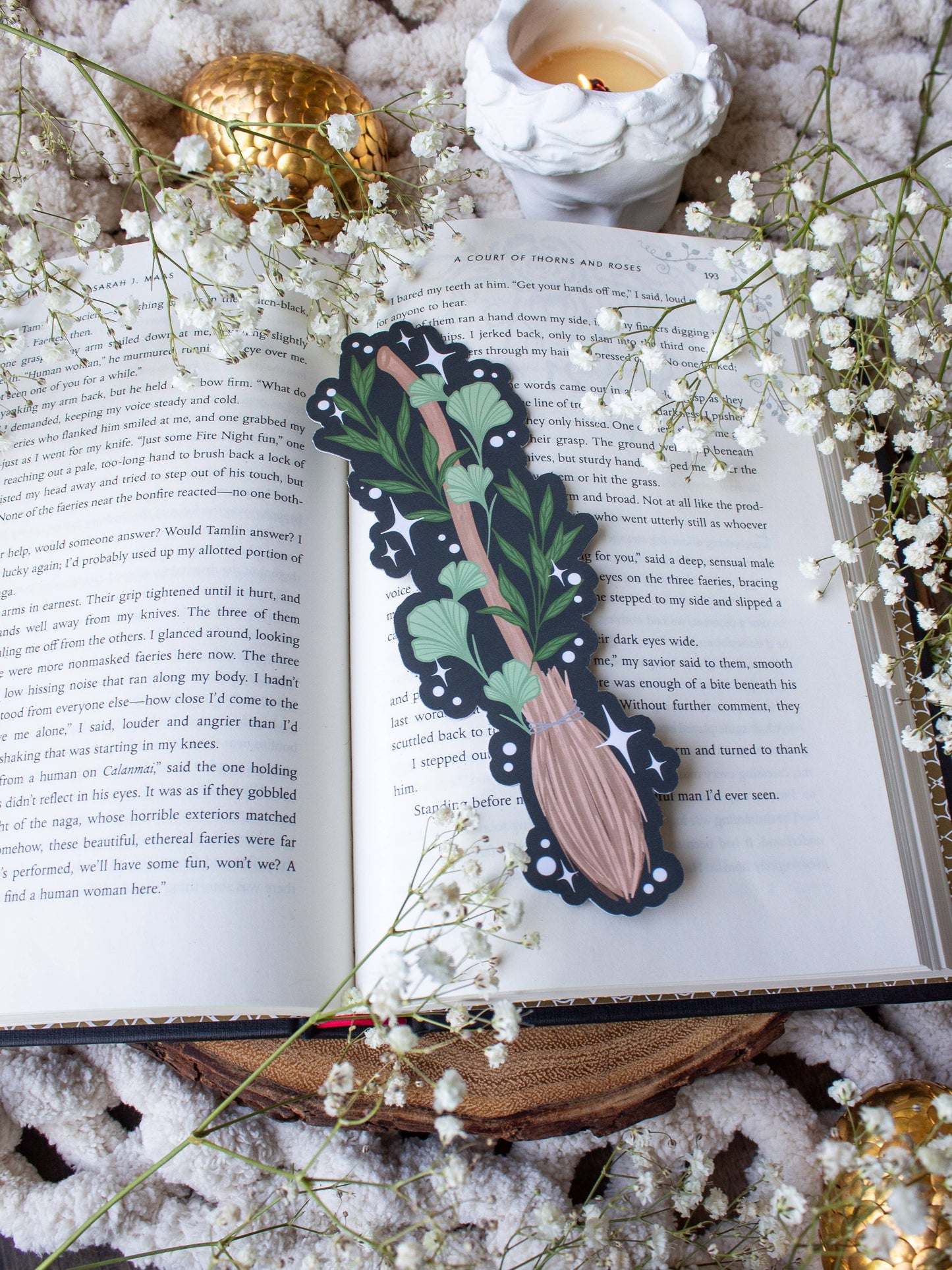 Meaggie Moos - Magical Fantasy Broom Bookmark