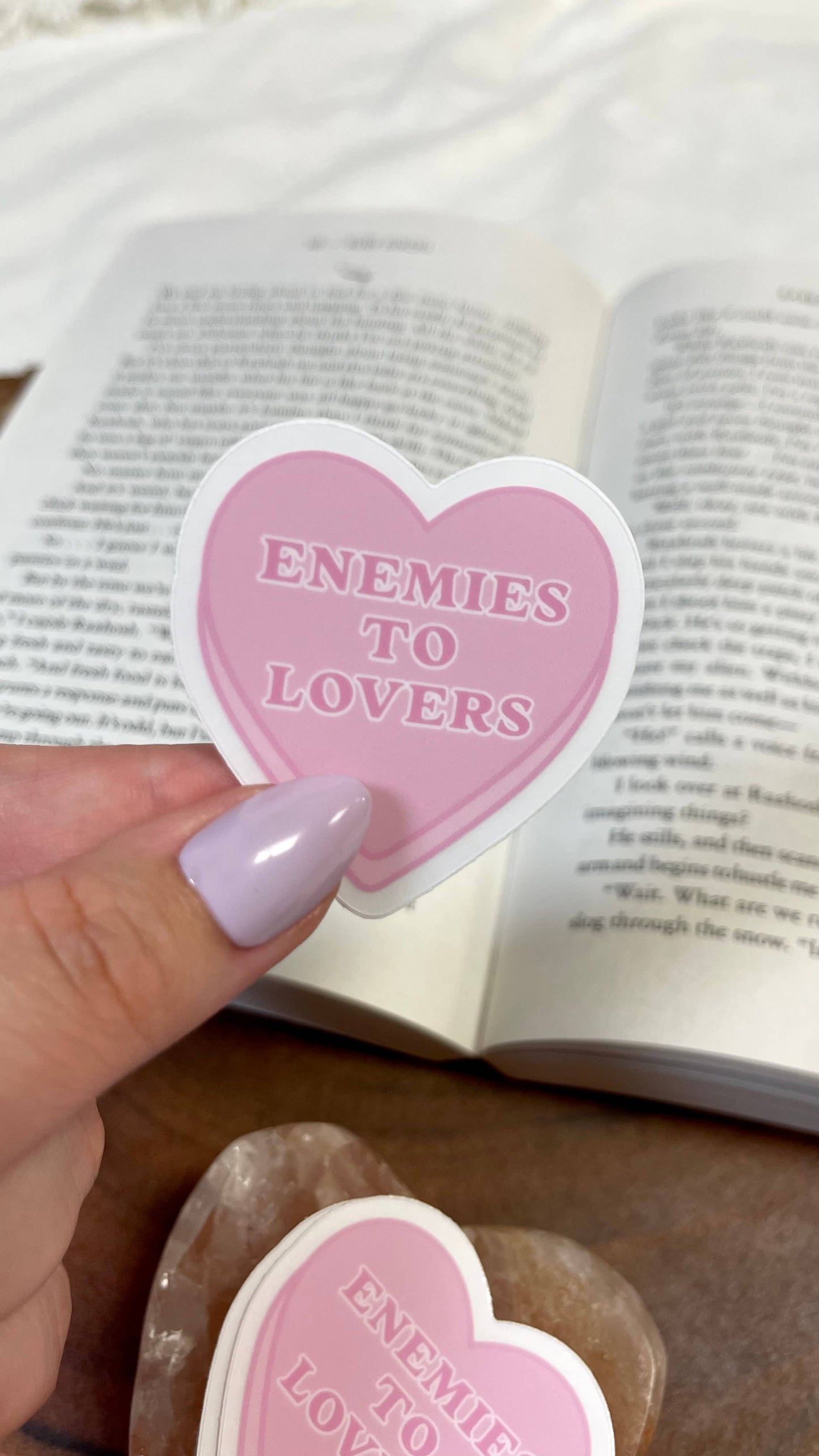 Enemies to Lovers Candy Heart Sticker