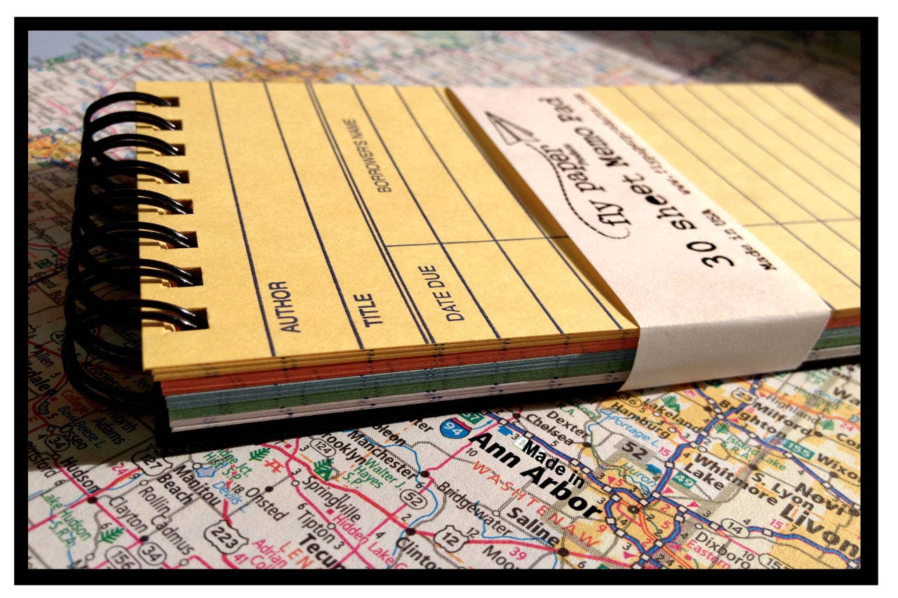Yellow Library Card Memo Pad
